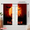 2pcs,2D Plane Printing Print Curtains A Variety of Halloween Pumpkin Durable 100% Polyester Fabric (without Rod) Decorations For