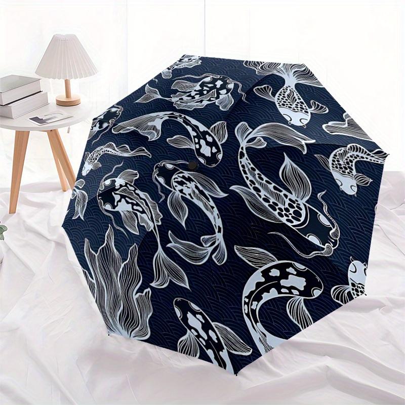 1 Stück Koi-Teich Automatischer Öffnungs-/Schließschirm mit Ein-Knopf-Bedienung, Winddichtes Design Leichter Tragbarer Schirm für Damen & Herren6067