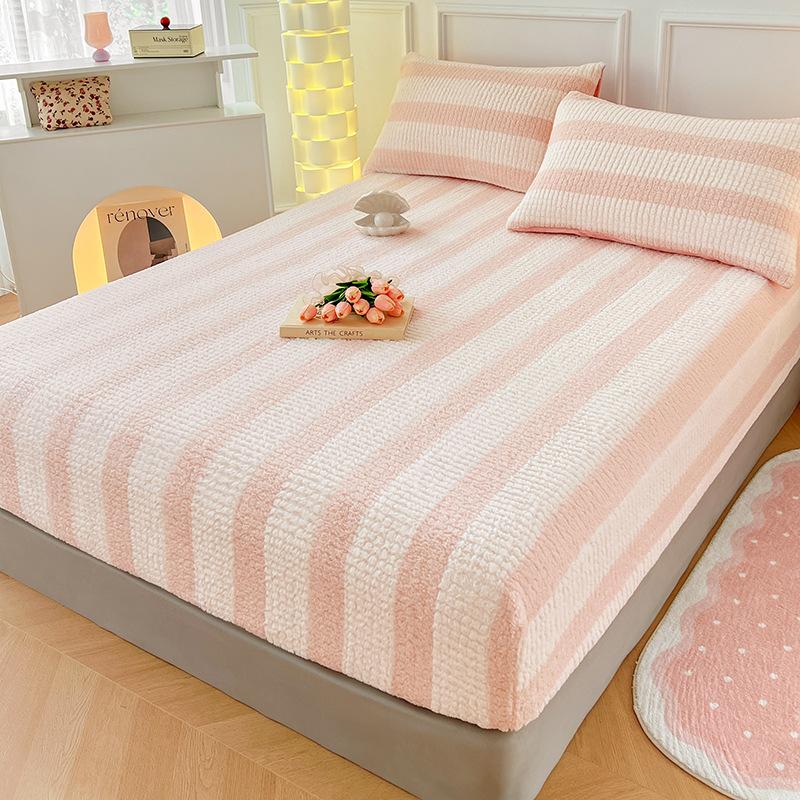 New Soft and Smooth Teddy Rabbit Wool Sheets, Comfortable Plush Mattress Protectors for Bathing and Leisure, Bedspreads