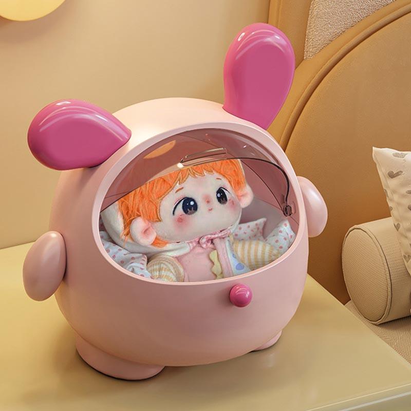 For Labubu Baby Stroller Storage Box Cute Doll Decor Space Module Sleep Cradle Cart Dolls Bed Furniture Accessories For Playsets