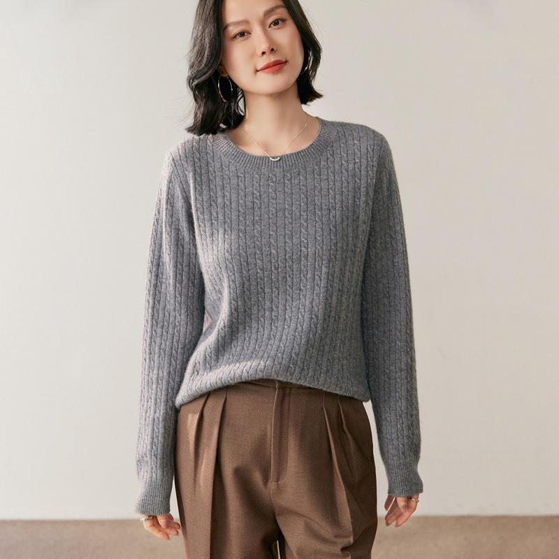 2025 Fall/Winter Women's Round Neck Loose Fit Cashmere Sweater