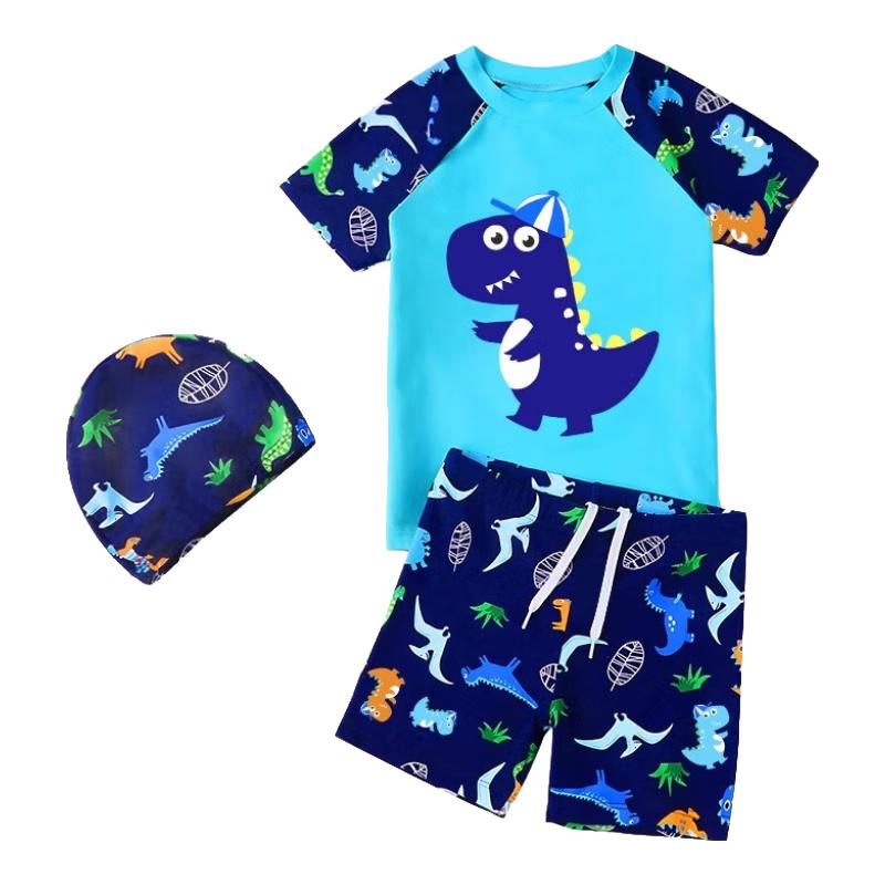 Youyou Kids' Dinosaur Quick-Dry Split Swimsuit Set