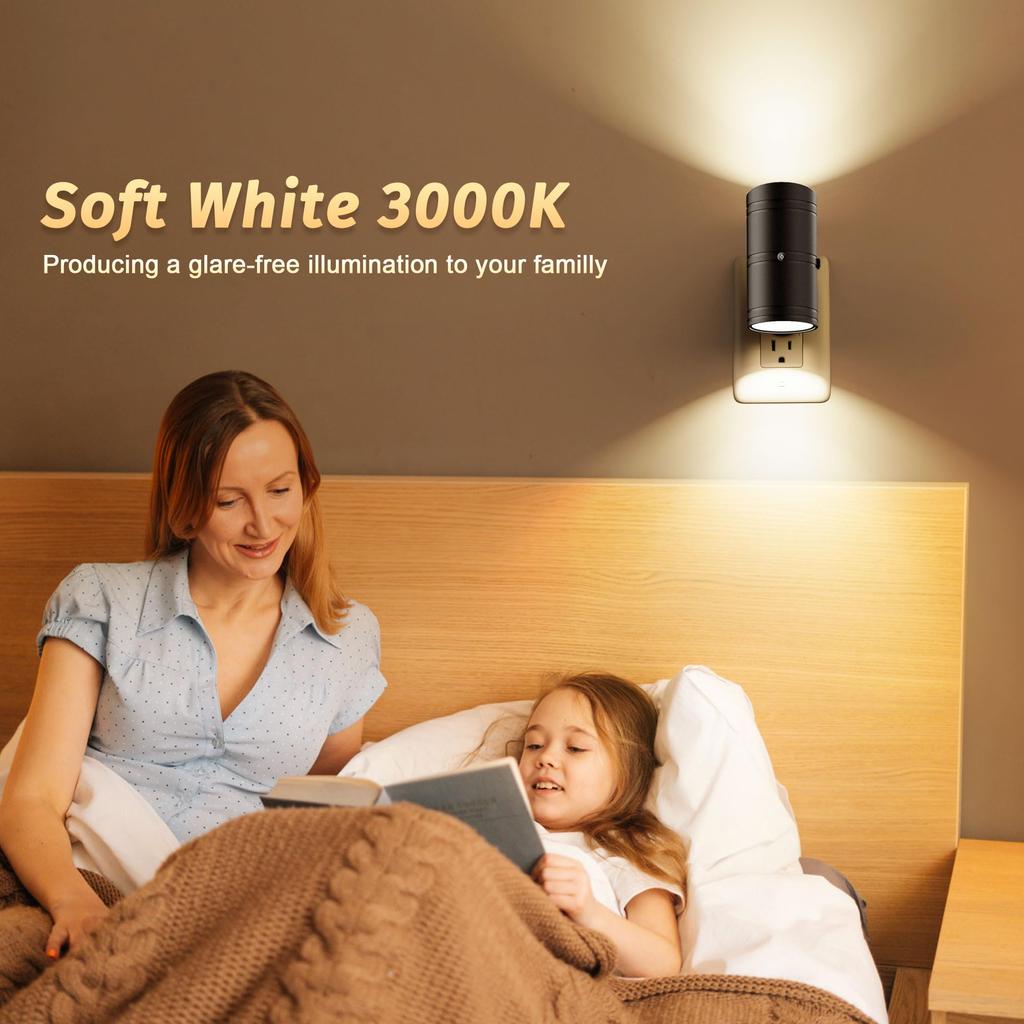 Night Light US Plug Smart Sensor LED Light Wall Lamp for Home Aisle WC Hallway Stair Kitchen Bedroom Photosensitive Night Light