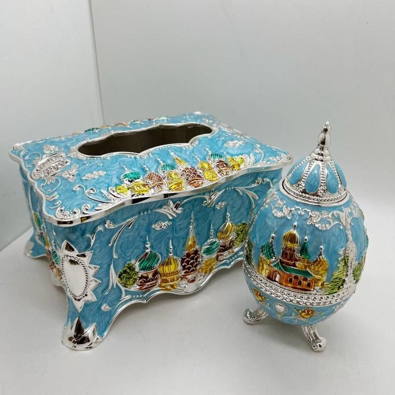 

Desktop Tissue Box Kitchen Napkin Boxes Household Toothpick Organizer Accessories Cases Living Room Storage Decoration Ornaments синій