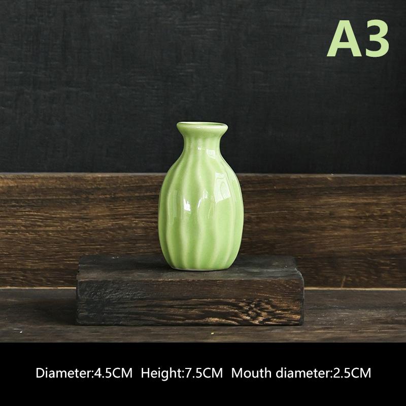 Mini Ceramics Flower Vase Nordic Hydroponics Vases Creative Room Decor Flower Plant Bottle Pots Table Ornament Colorful Vase