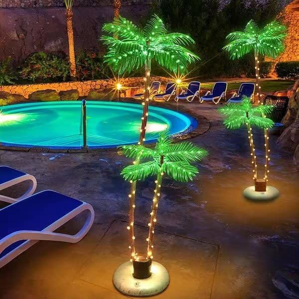 LED palm garden LED Christmas tree solar palm tree outdoor decoration for bar pool garden tropical party Christmas lighting LED artificial tree light