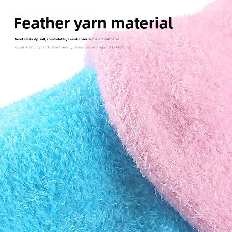 Feather Yarn Gel Heel Socks Hand and Foot Gel Touch Screen Gloves Plant Full Socks Five-finger Gloves