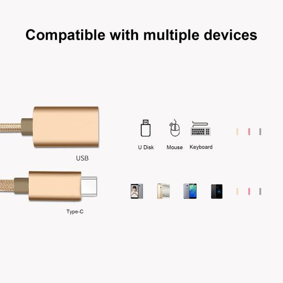 OTG Converter Cable Stable Output Universal Quick Transmission Mini Plug Play USB Type-C