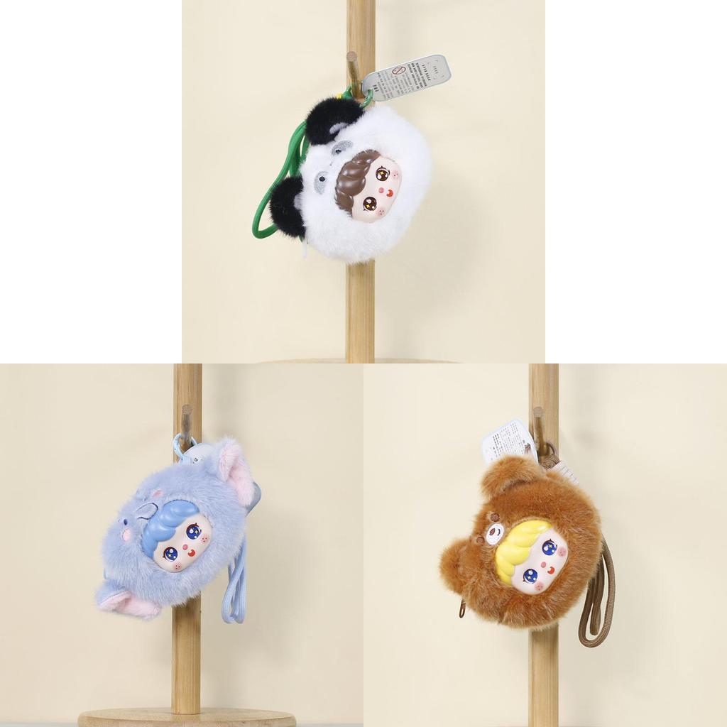 Plush Cartoon Face Keychain With Soft Pp Cotton Filling For Kids And Teens