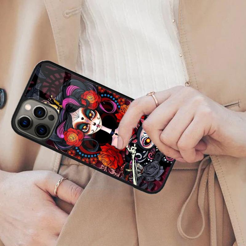 Mexican Catrina Skull Magnetic Phone Case For APPLE iPhone 17 Air 16 14 13 12 Pro Max 15 Plus Wireless Charge With MagSafe Cover