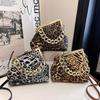 2025 Leopardenmuster Damen Mode Schultertasche mit dicker Kette - Europäischer & Amerikanischer Stil Trend