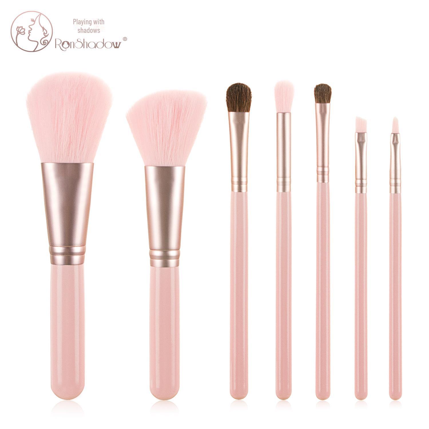 

Nongying портативный набор из 7 мини-кистей для макияжа: Включает рассыпчатую пудру и кисти для глаз