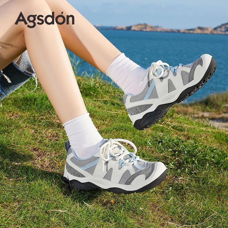 Augusteng outdoor hiking shoes women's 2025 new summer mesh platform outdoor hiking casual sports shoes