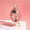 Russian Enamel Easter Egg Jewelry Box Handmade Metal Craft Gift for Women