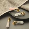 Nordic Style Brass Handle Pink Crystal Drawer Knobs Furniture Hardware  Dresser Drawers