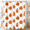 Halloween Printed Pumpkin Shower Curtain Waterproof Fabric 3D Orange Ghosts Decorative Bathroom Liner Size Customizable for Kitc