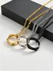 Fashion 6mm Wide Geometric Ring Pendant Necklace for Men, Minimalist Stainless Steel Waterproof Hip Hop Jewelry Gifts