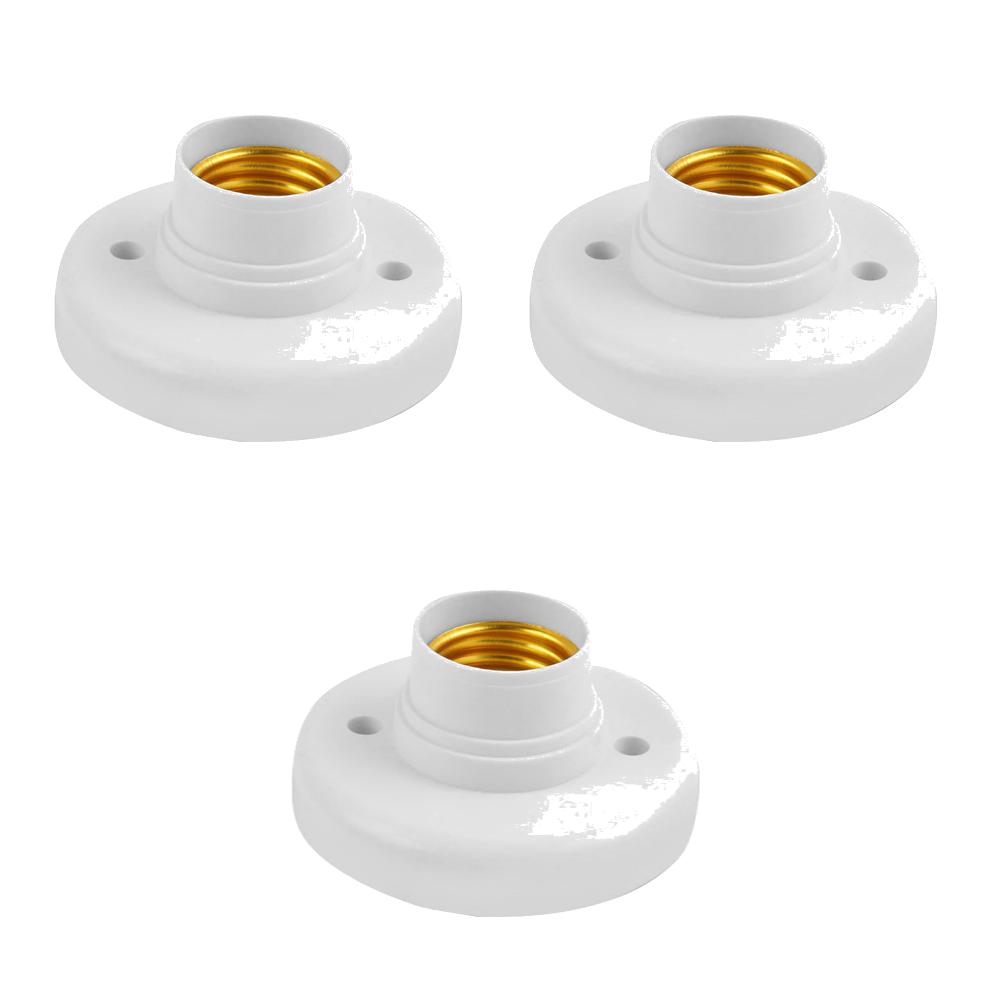 1-20PCS E27 Screw Cap Socket White Ceiling Light Lamp Bulb Fixing Base Stand 220V E27 Light Bulb Holder Spiral LED Bulb Base