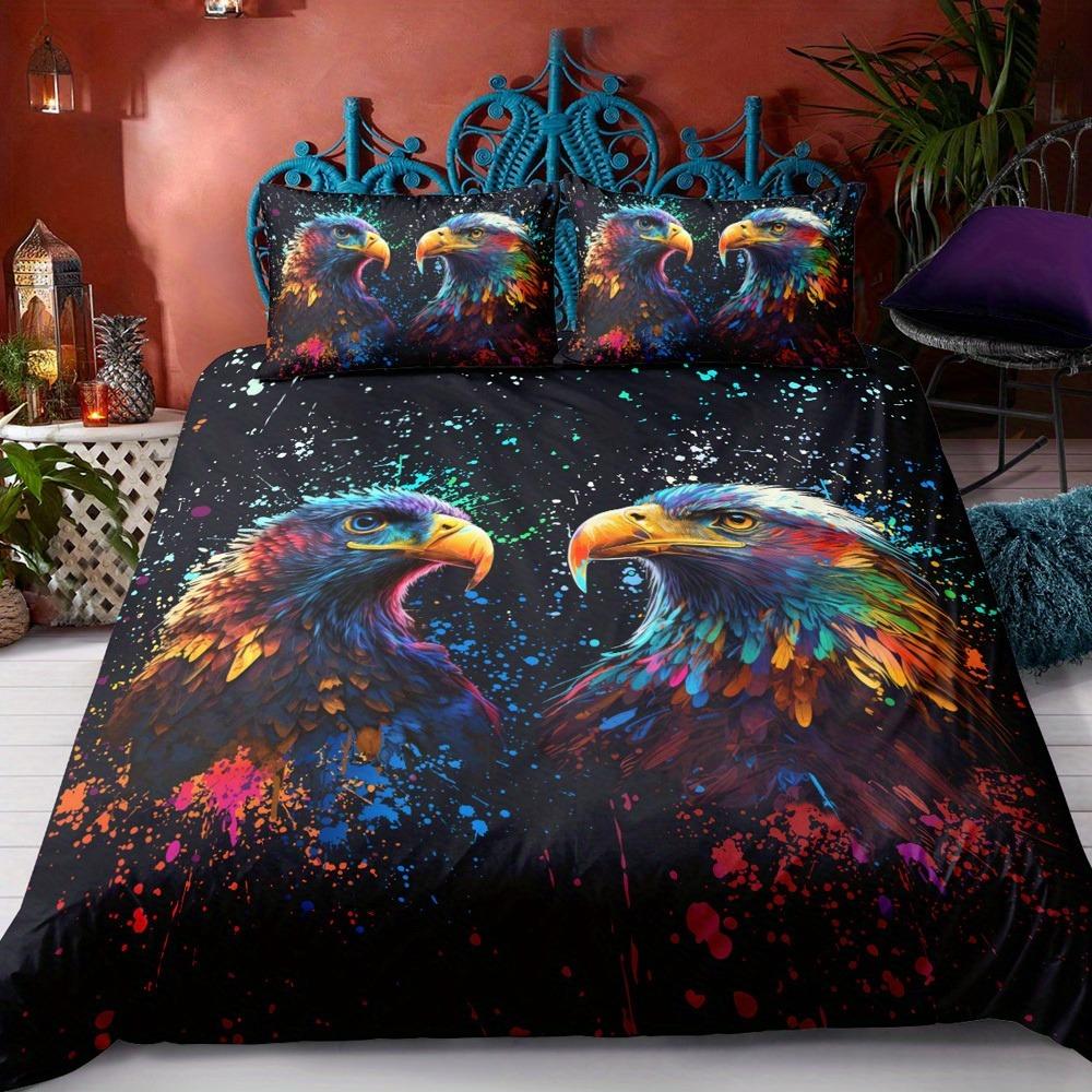 Fashion Duvet Cover Set Lion Tiger Eagle Beast Print Bedding Set With Zipper Closure Soft Comfortable Duvet Cover For Bedroom