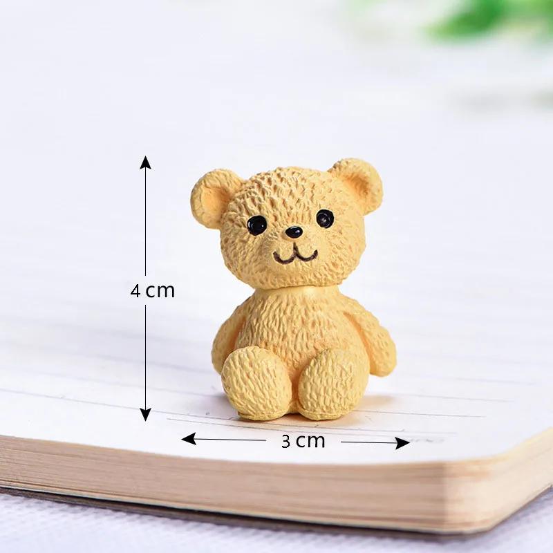 Colorful Simulation Plush Bear Doll DIY Birthday Cake Dessert Decor Topper Children's Day Valentine's Creativity Love Gift Flag