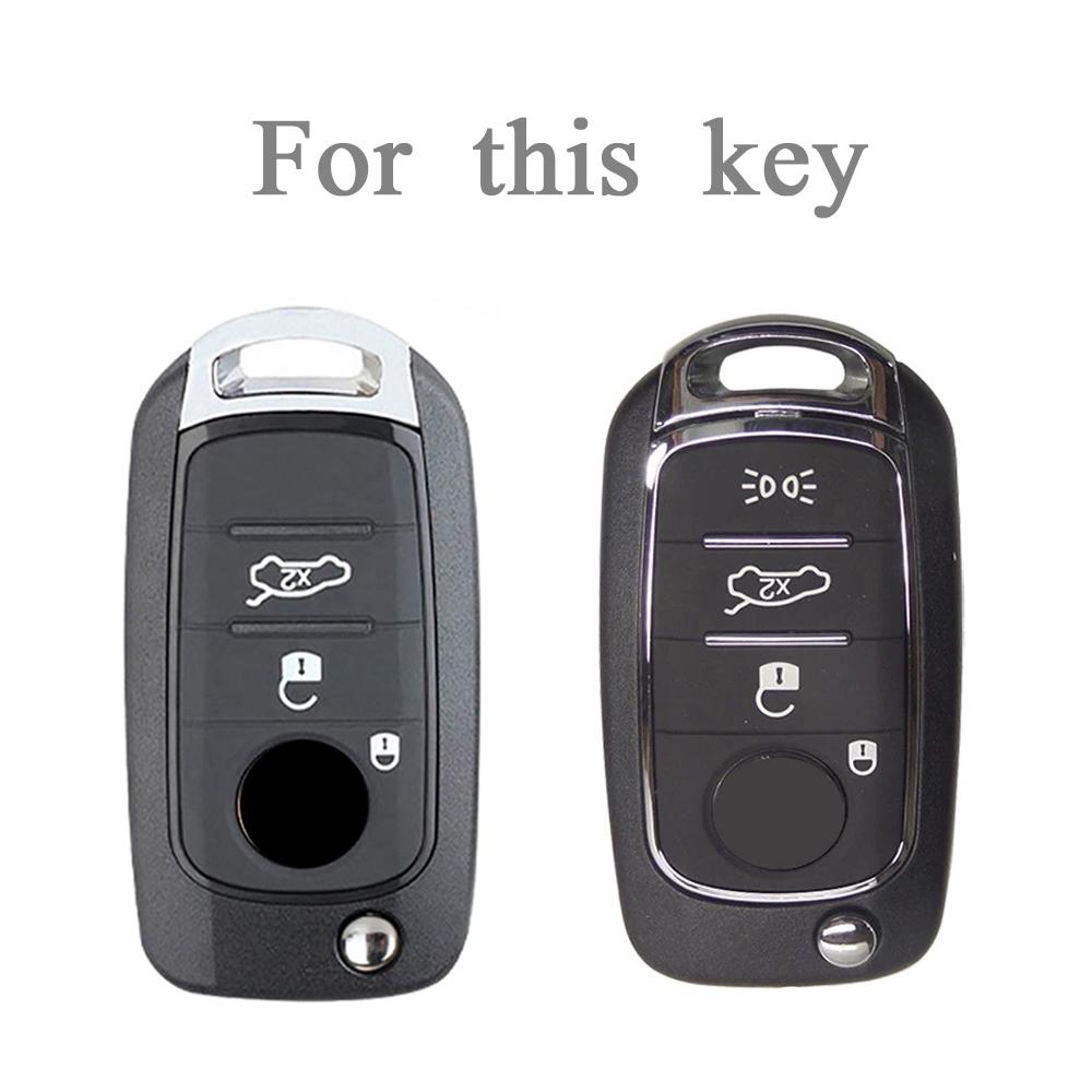 Transprent Flip Key Case Cover Shell for FIAT Tipo Toro Nuovo Freedom 500X Doblo Argo Grazie Protector Keyless Fob Accessories