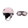Retro Open Face Motorcycle Helmet Leather Cruiser Scooter Adult