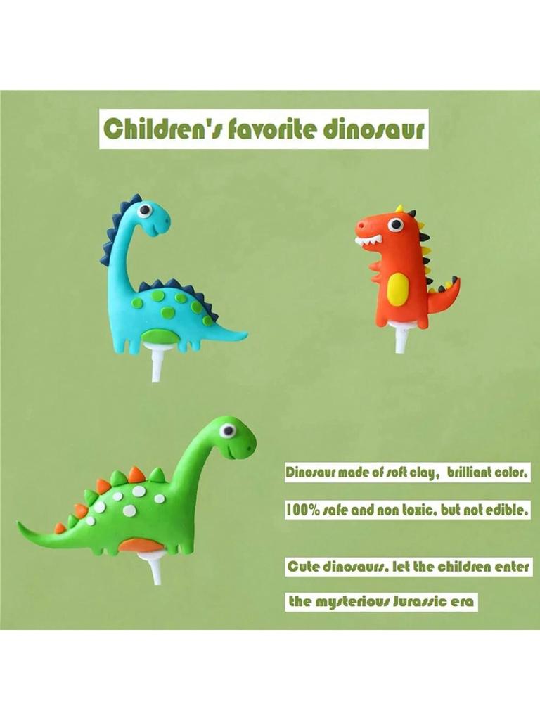 Dinosaur Cake Toppers Forest Series Cute Dinosaur Set Baking Cake Decoration for Baby Shower Birthday Party and Theme Party