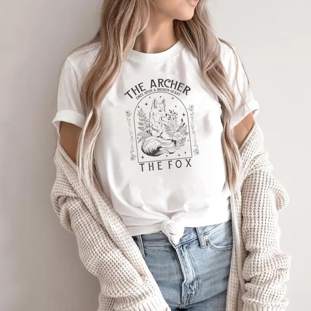 ZX TEE The Archer And The Fox T-shirt Once Upon A Broken Heart Crew Neck Shirt Fantasy Books Jumper Reader Shirt Bookish Shirt Bookworm