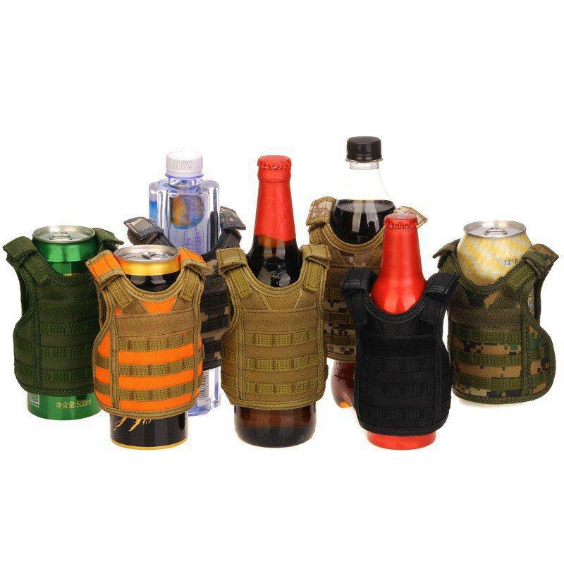Beer Bottle Mug Decorative Sleeve Insulated Drop-proof Beer Mini Vest Tactical Antifreeze Water Bottle Protective Cover 4