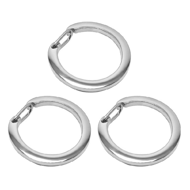 

3 Pcs Metal Spring Open Keychain C Buckle Keychain Split Rings Easy to Use S