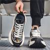 Fashion 2024 Personalized and Niche New Fashionable Lace Up Sports Casual Black Anti Slip Thick Soled Men's Shoes