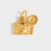 Retro 3D Camera Series Pendant 18K Plated Stainless Steel Charms  DIY Handmade Gifts for Photographers & Travel Lovers