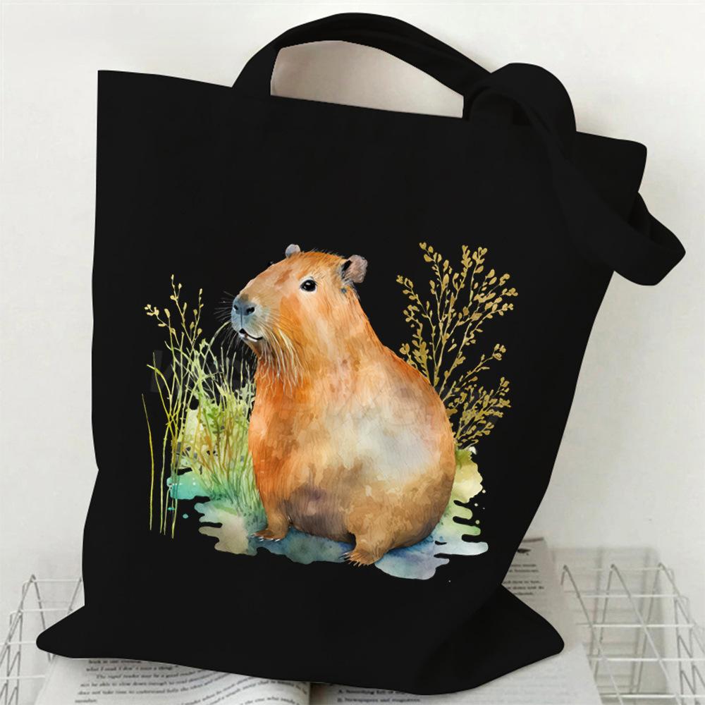 

Веселая мультяшная холщовая сумка для хранения, большая вместимость, на плечо, женская сумка для покупок, экологичная сумка No specification