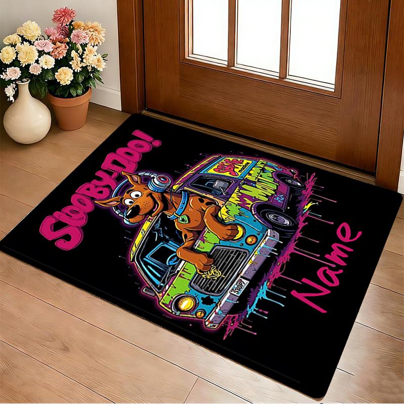 Custom Name Dog Artwork Living Room Non-Slip Area Rug Soft Carpet for Bedroom Kids Playroom Sofa Office Home Decor Doormat