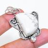 Natural Howlite Jasper, Topaz 925 Sterling Silver Jewelry Pendant 2.01" ZS-249