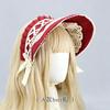 Handmade Japanese Lolita Bonnet Hat With Lace Trim Bow Hair Accessory Cosplay Anime Convention