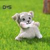 4 Pcs Miniature Puppy Figurines Mini Schnauzer Ornament Car Dashboard Decor Resin Dog Statue for Fairy Garden Bonsai Office Desk