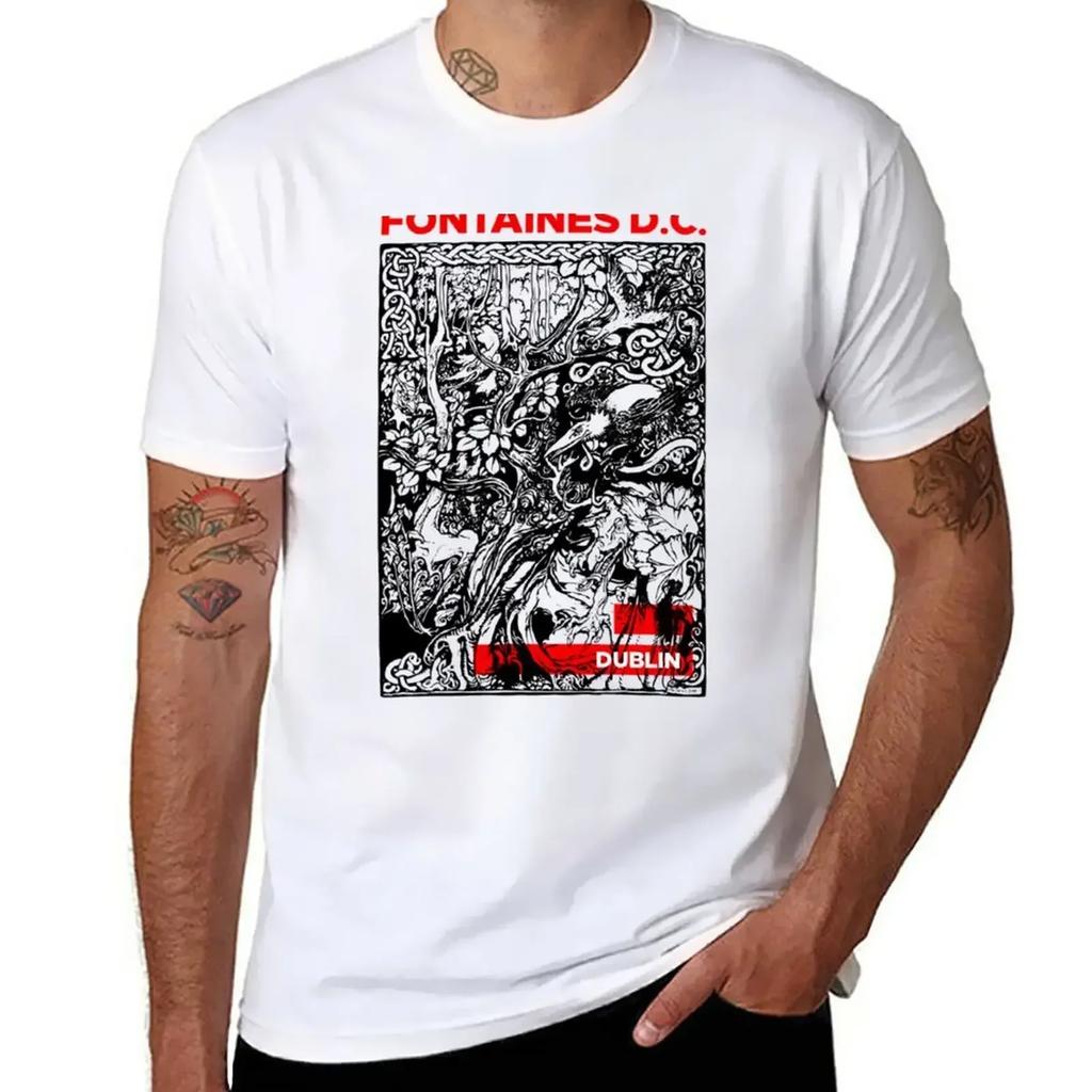 Fontaines DC ? DUBLIN T-Shirt Plain Cute Tops Mens T Shirts Pack