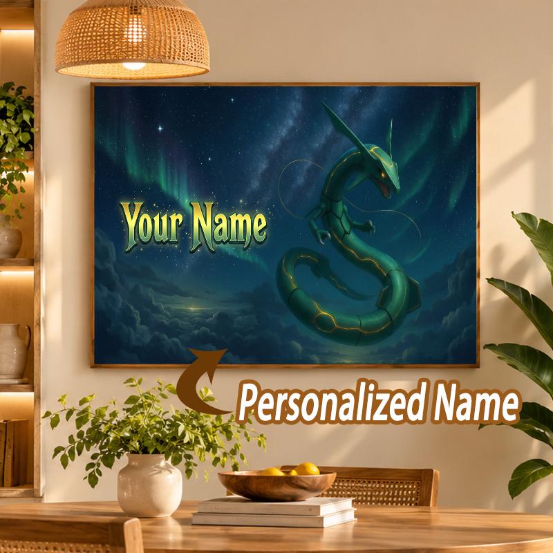 Rayquaza Custom Name Diamond Painting Personalized 5D Full Drill DIY Diamond Art Home Decor