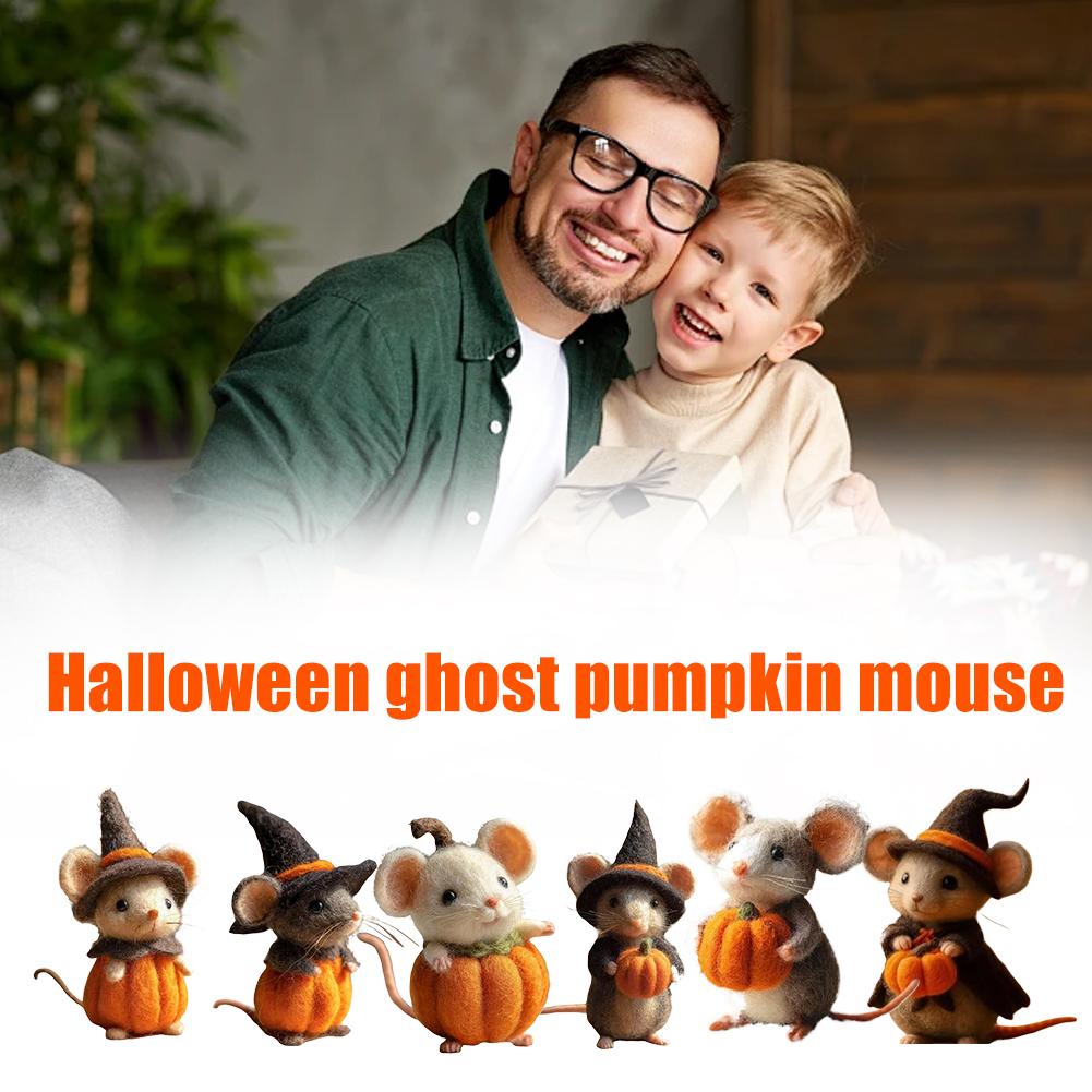 High Quality Wool Felt Pocket Handmade Diy Material Finished Product Set Halloween Cute Ghost Pumpkin Mouse Felt Ornament