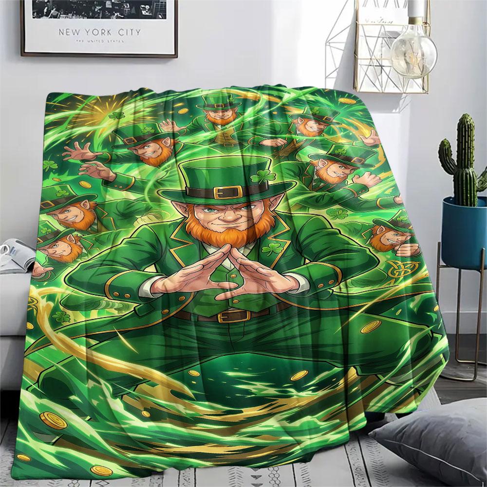1Pc Magical power Print Flannel Blanket, High quality Comfortable for All Seasons, Home Decor, Warmth and Comfort, Perfect for Christmas Gifts