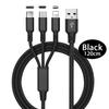 3 In 1 Fast Cable for Mobile Phone Fast Charger Micro USB Cable Type C Android Charger Cable for IPhone Three Data Charge Cable
