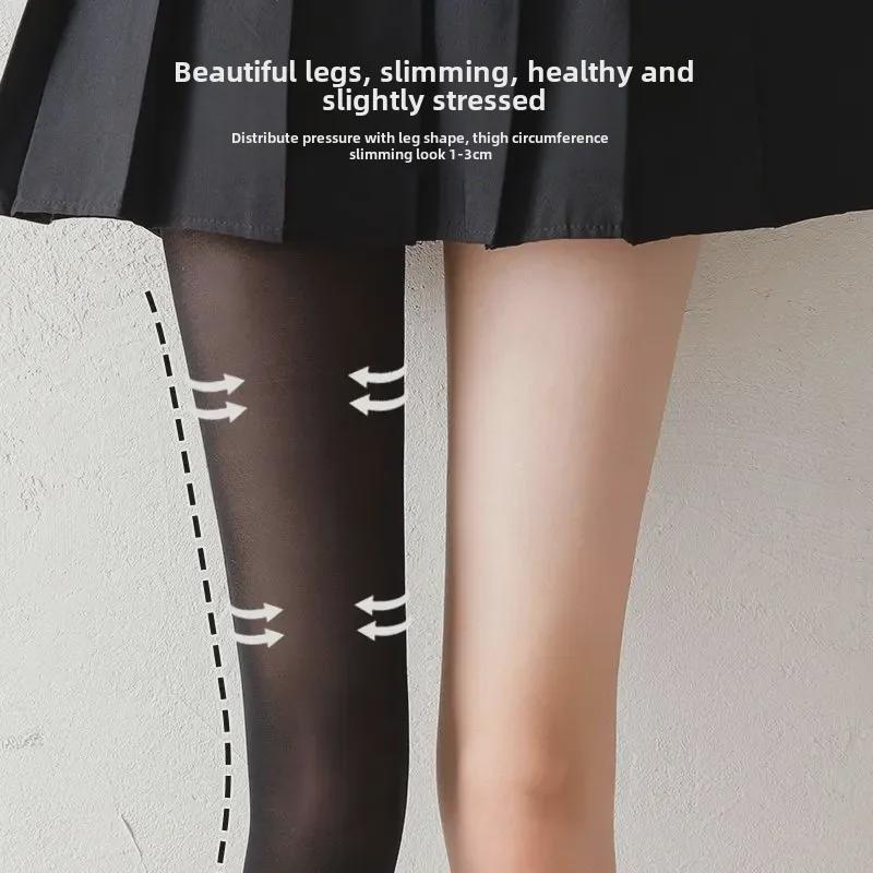 Slimming Black JK Stockings: Anti-Snag, Thin, Ideal for Female Students, Perfect for Spring & Summer.