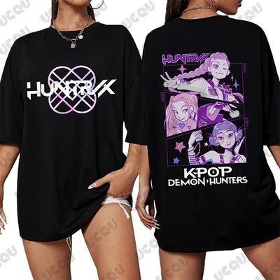2025 Heißer Verkauf Sommer K-Pop Dämonenjäger Print T-Shirt für Damen Kurzarm O-Ausschnitt Tees Mode Harajuku Kawaii T-Shirt
