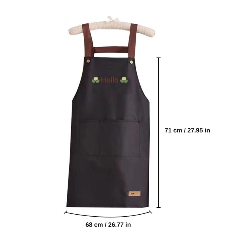 Waterproof Oilproof Kitchen Apron With Convenient Pocket, Chef Cooking Work Apron for Men Women, Barista Manicurist Waiter Uniform
