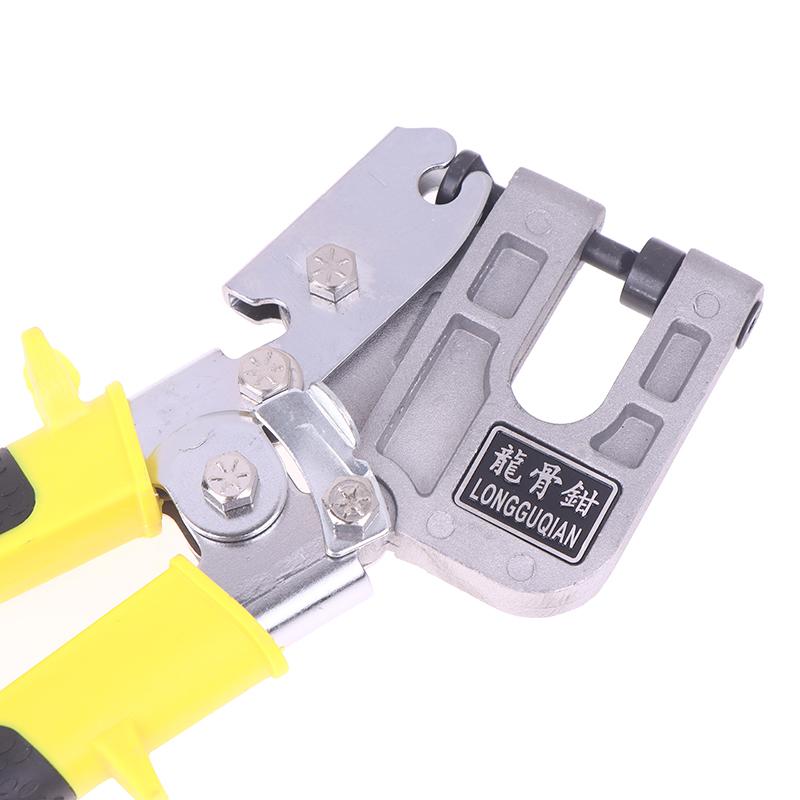 Steel Handle Stud Crimper Double Handed Ceiling Punching Pliers Plaster Drywall Tool For Fastening Metal Studs & Keels