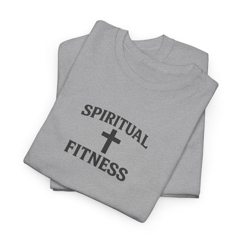 Spiritual Fitness Shirt | Christian T-Shirt | Faith Based Workout Tee | Cross Graphic Shirt | Inspirational Christian Apparel