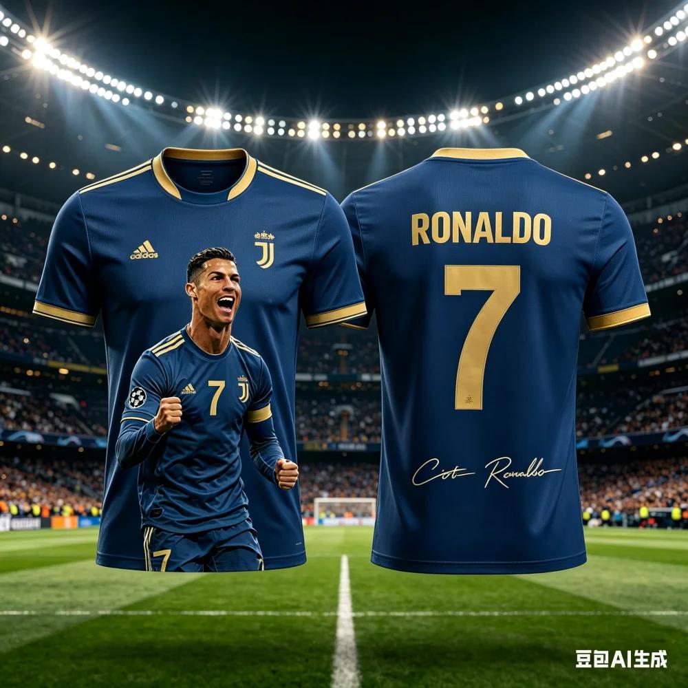 Men's Summer 3D Ronaldo Print Football Sports T-Shirt, Breathable and Quick-Drying Material Design, Perfect Summer Gift for Fans