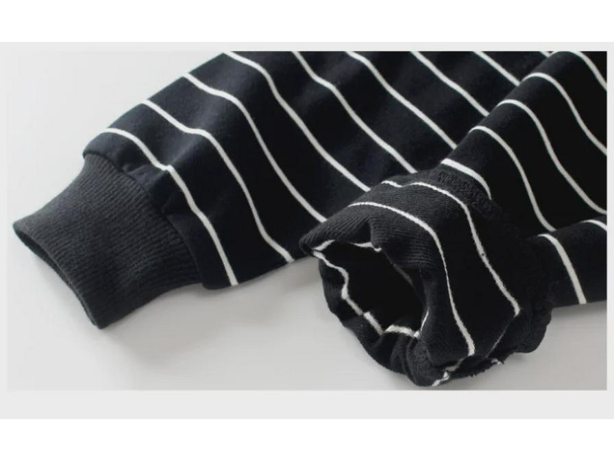 2024 Herbst Koreanische Kinder gestreifte Frottee Sweatshirts für Jungen