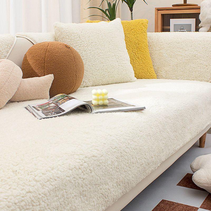 Pernă de canapea din catifea de lână, căldură îngroșată, husă de canapea anti-alunecare, Four Seasons, universală, pentru sufragerie, prosop all-inclusive